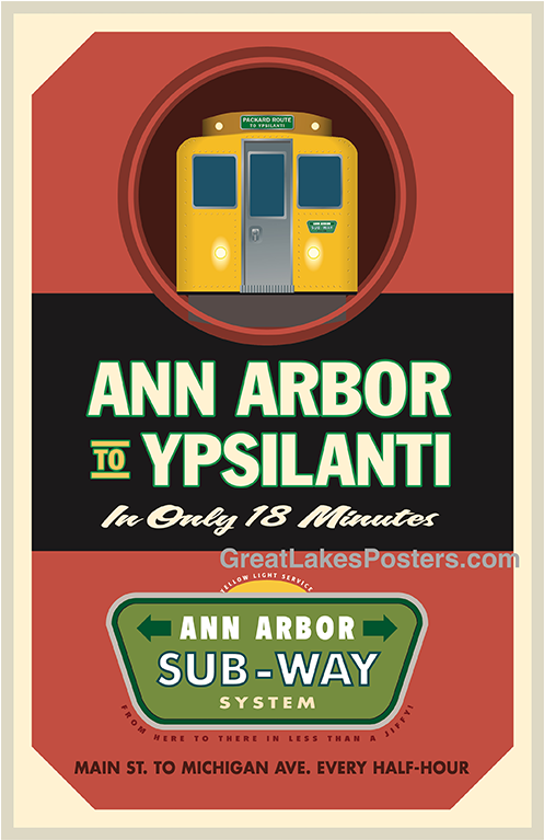 Great Lakes Posters Ann Arbor Ypsilanti Subway Poster (766x766), Png Download
