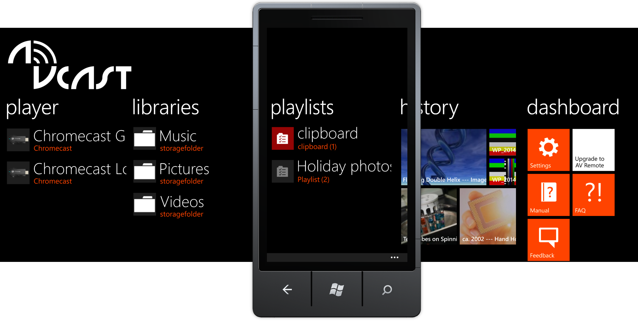 Av Cast Controls Playback, Lists Servers, Media History - Smartphone (2180x1097), Png Download