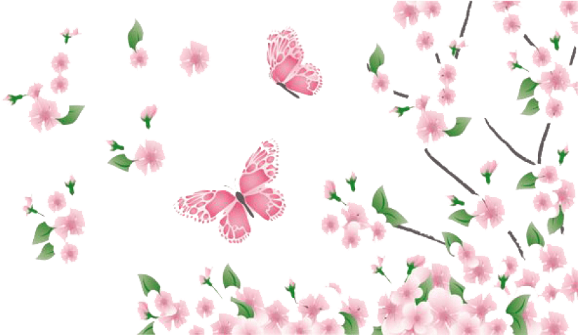 Free Png Spring Png Png Image With Transparent Background - Flowers And Butterflies Png (850x485), Png Download