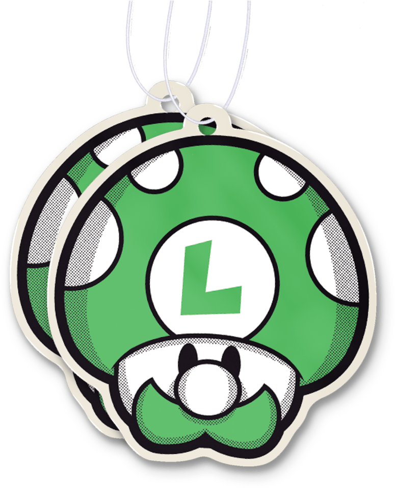 Mushroom Bros Luigi Air Freshener - Locket (1024x1024), Png Download