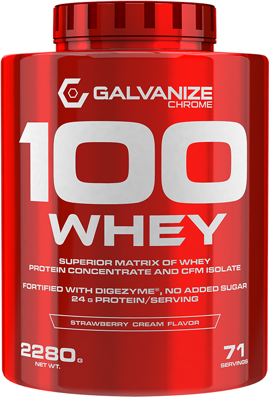 100 Whey Strawberry Cream 2280g - Galvanize Nutrition (700x900), Png Download