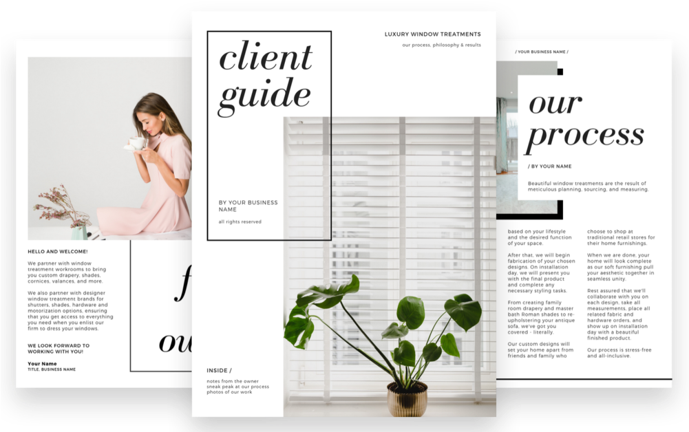 Client Welcome Packet Guide Onboarding Window Upholstery - Brochure (1000x635), Png Download