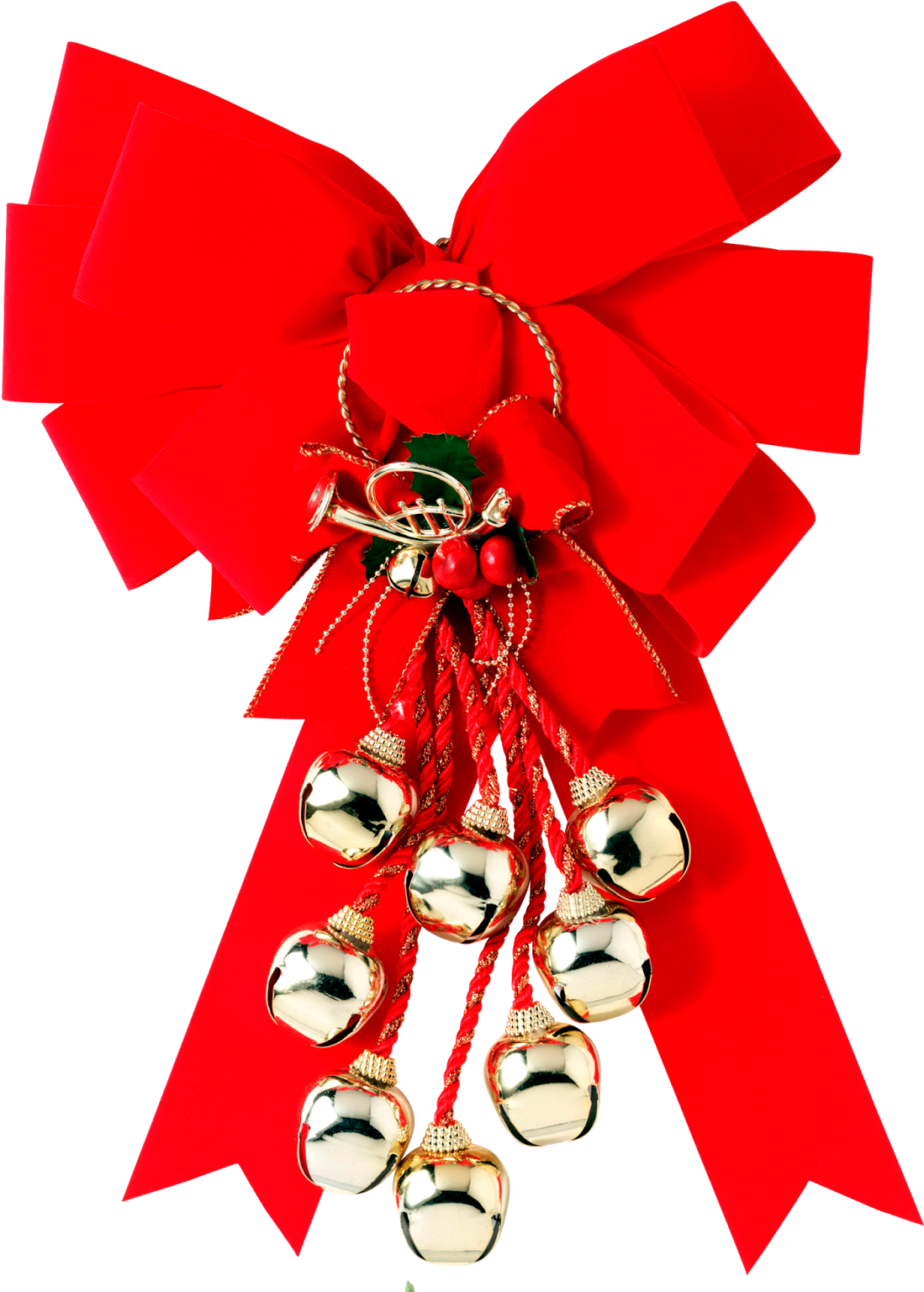 Adornos Y Campanas De Navidad - Laço De Natal Em Png (1273x1600), Png Download