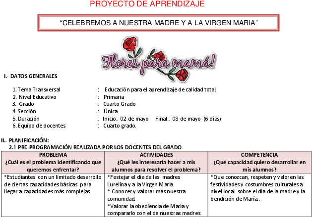 Docx - Proyectos De Aprendizaje Para Primaria (792x612), Png Download