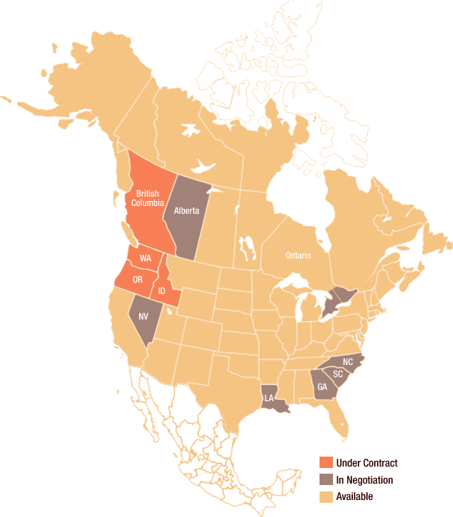 Franchise-territorie - - Us States And Provinces Map (638x728), Png Download