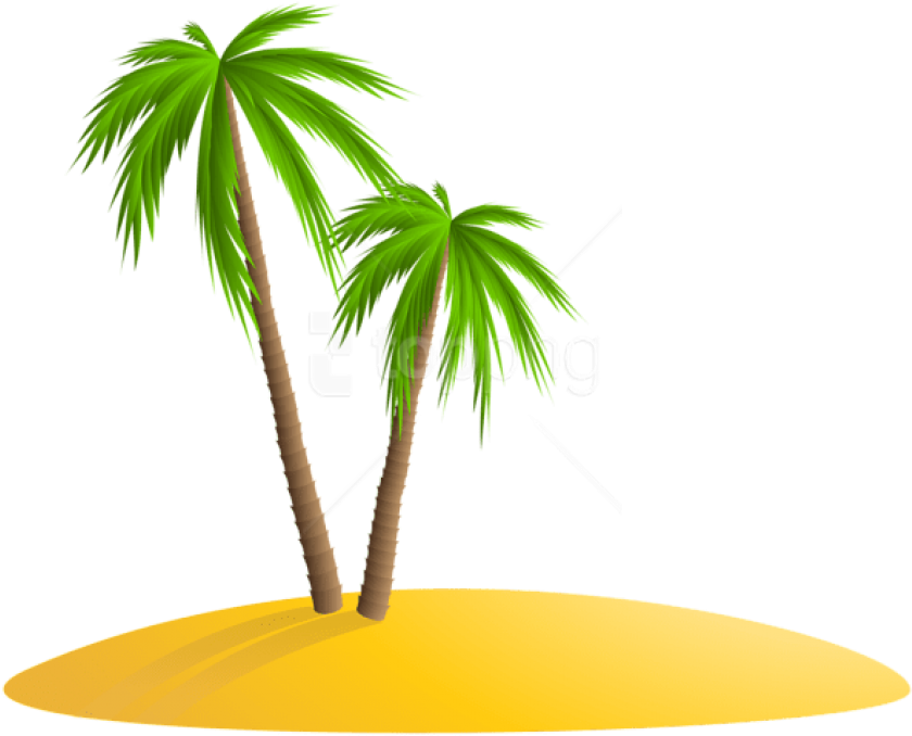 Free Png Download Palm Island Png Images Background - Island With Palm Tree Png (850x685), Png Download