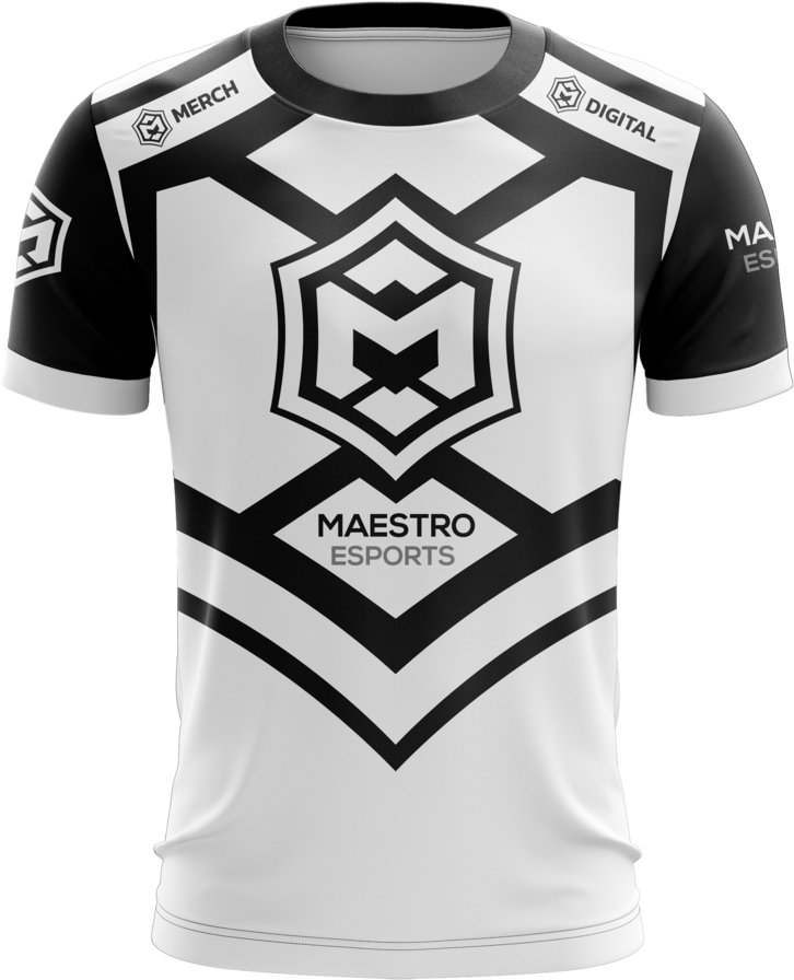 Black And White Esports Jersey (745x1024), Png Download