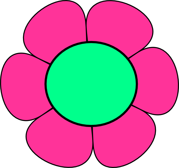 How To Set Use Pink And Green Flower Svg Vector (600x561), Png Download
