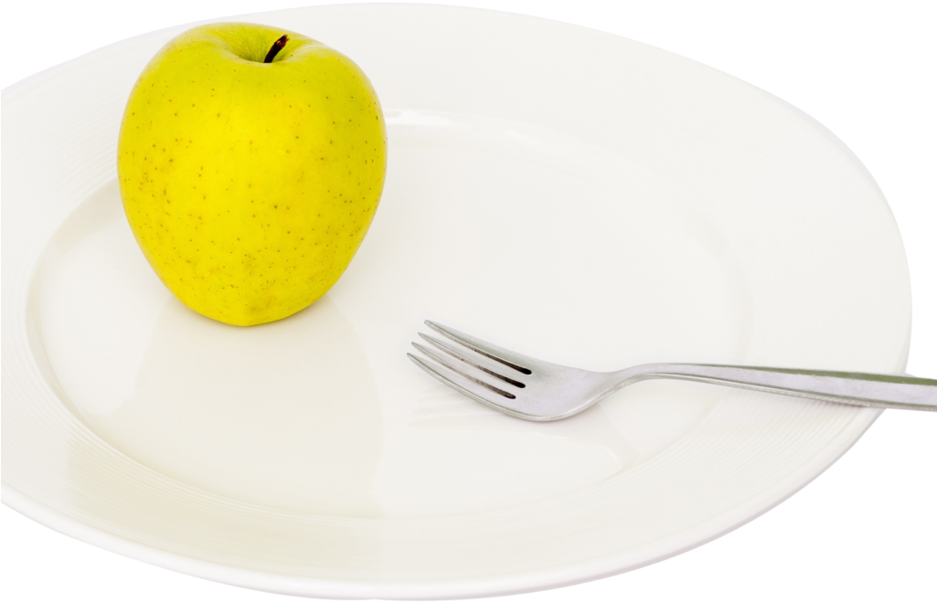 Apple And Fork On Plate Png Image - Granny Smith (1024x768), Png Download
