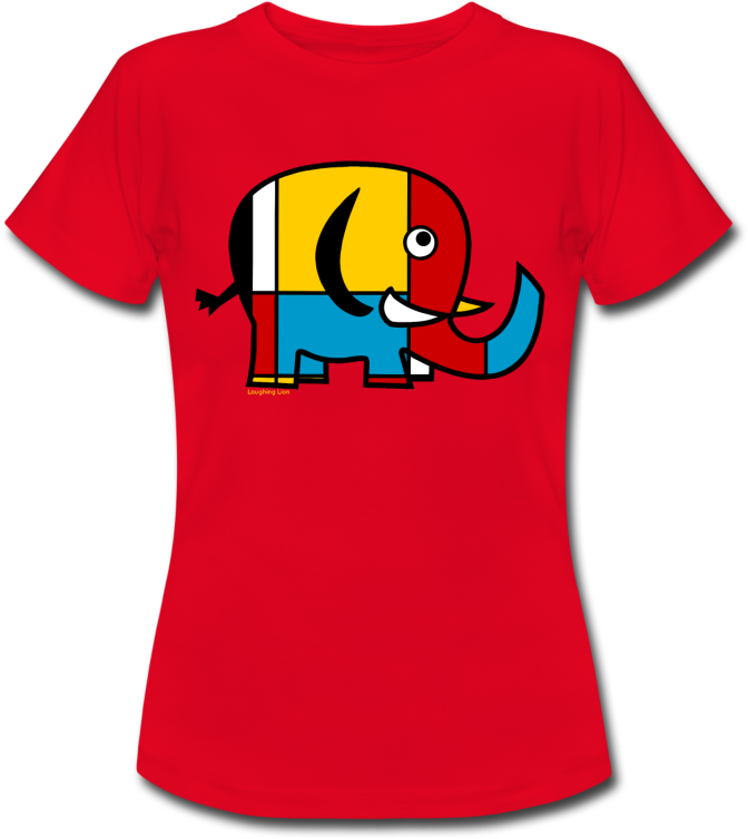 Womens Red Elephant T-shirt From Laughing Lion Design - Unsterbliicher (800x800), Png Download