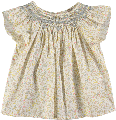 Picture Of 'ella' Smock Top Floral Print Multi - Blouse (600x600), Png Download