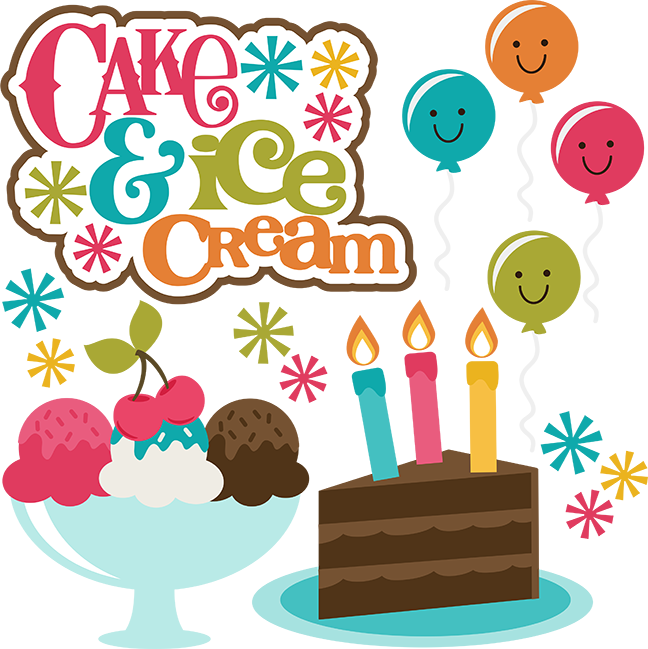 Happy Birthday Clipart Scrapbook - Birthday Cake And Ice Cream Clipart (648x649), Png Download