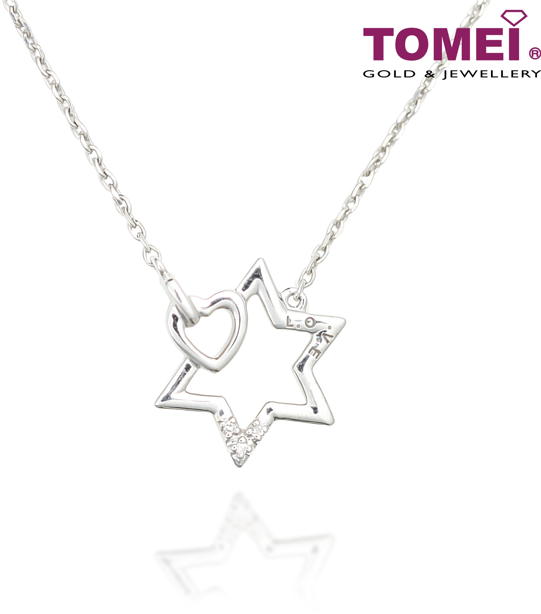 Tomei White Gold 375 Diamond Pendant With Chain (lov-b1079) (2000x2000), Png Download