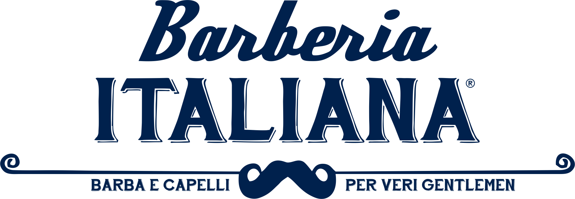 Barberia Italiana Gents Salon - Electric Blue (1866x645), Png Download