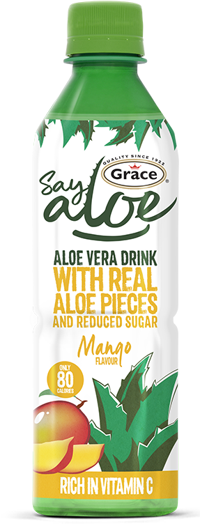 Mango Foliage Aloe - Grace Say Aloe Vera Drink (416x772), Png Download