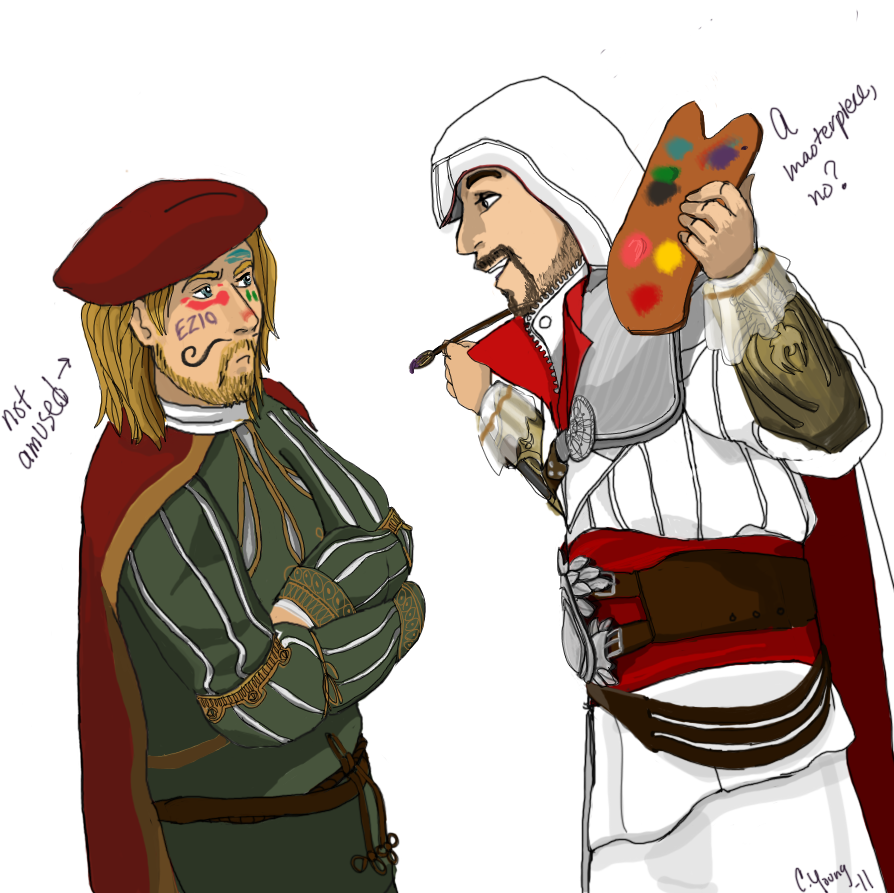 Assassins Creed Unity Clipart Fire Emblem - Assassins Creed Funny Ezio (900x900), Png Download