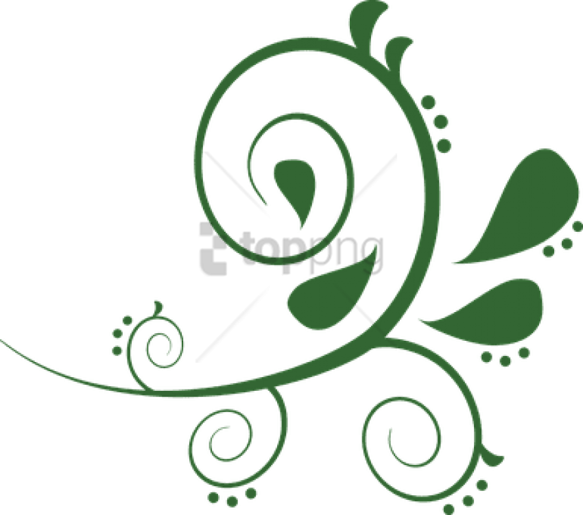 Free Png Curved Line Design Png Image With Transparent - Green Swirls Clip Art (850x751), Png Download