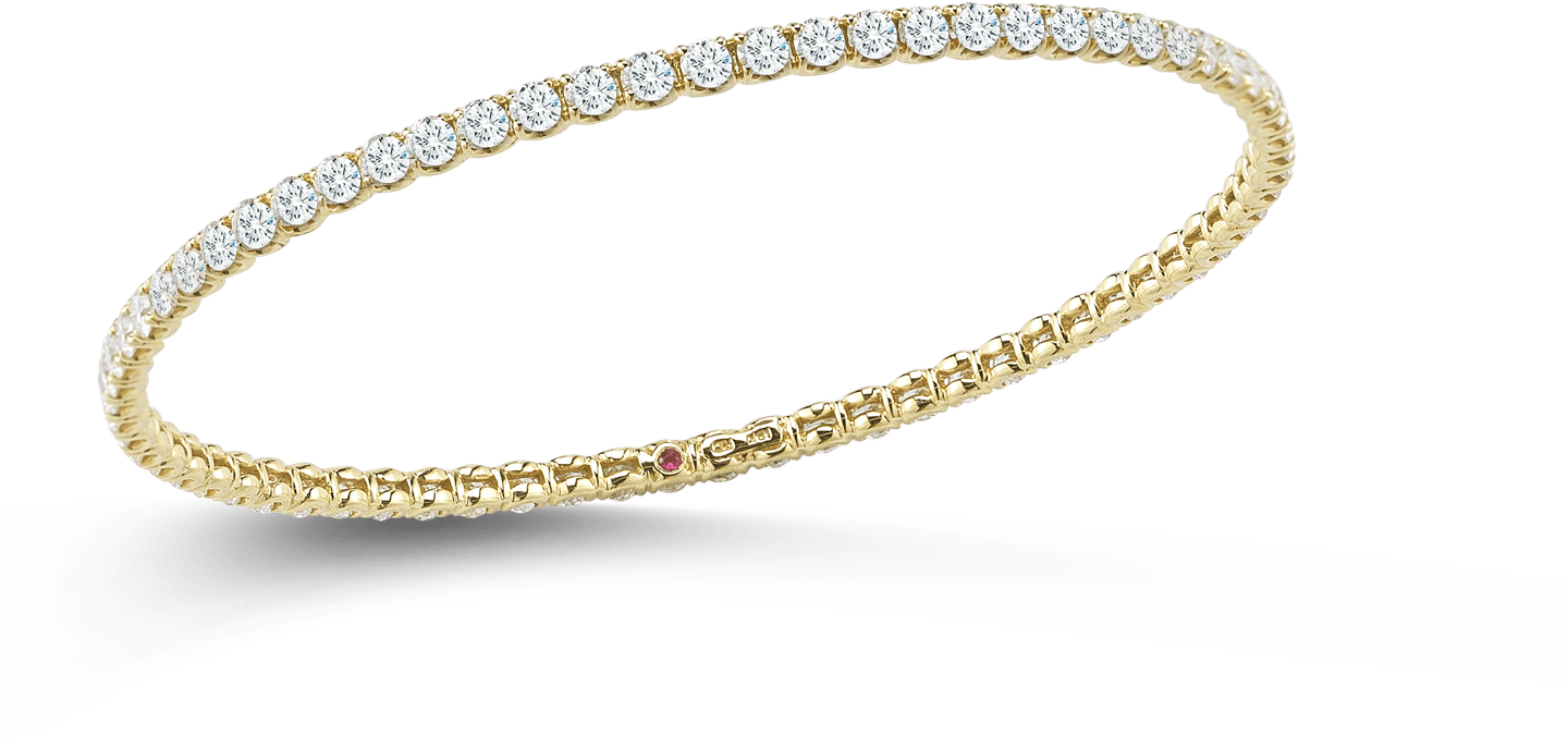 Bangle With Diamonds 18k Yellow Gold - Bangle (1600x1600), Png Download