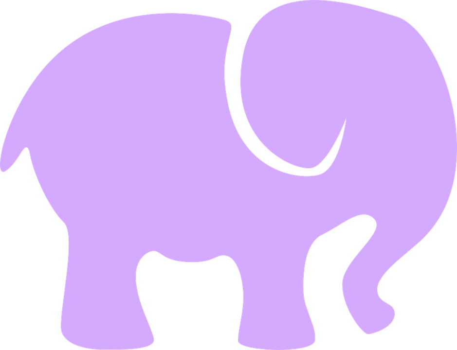 Elephant Baby Decoration - Purple Elephant (939x720), Png Download