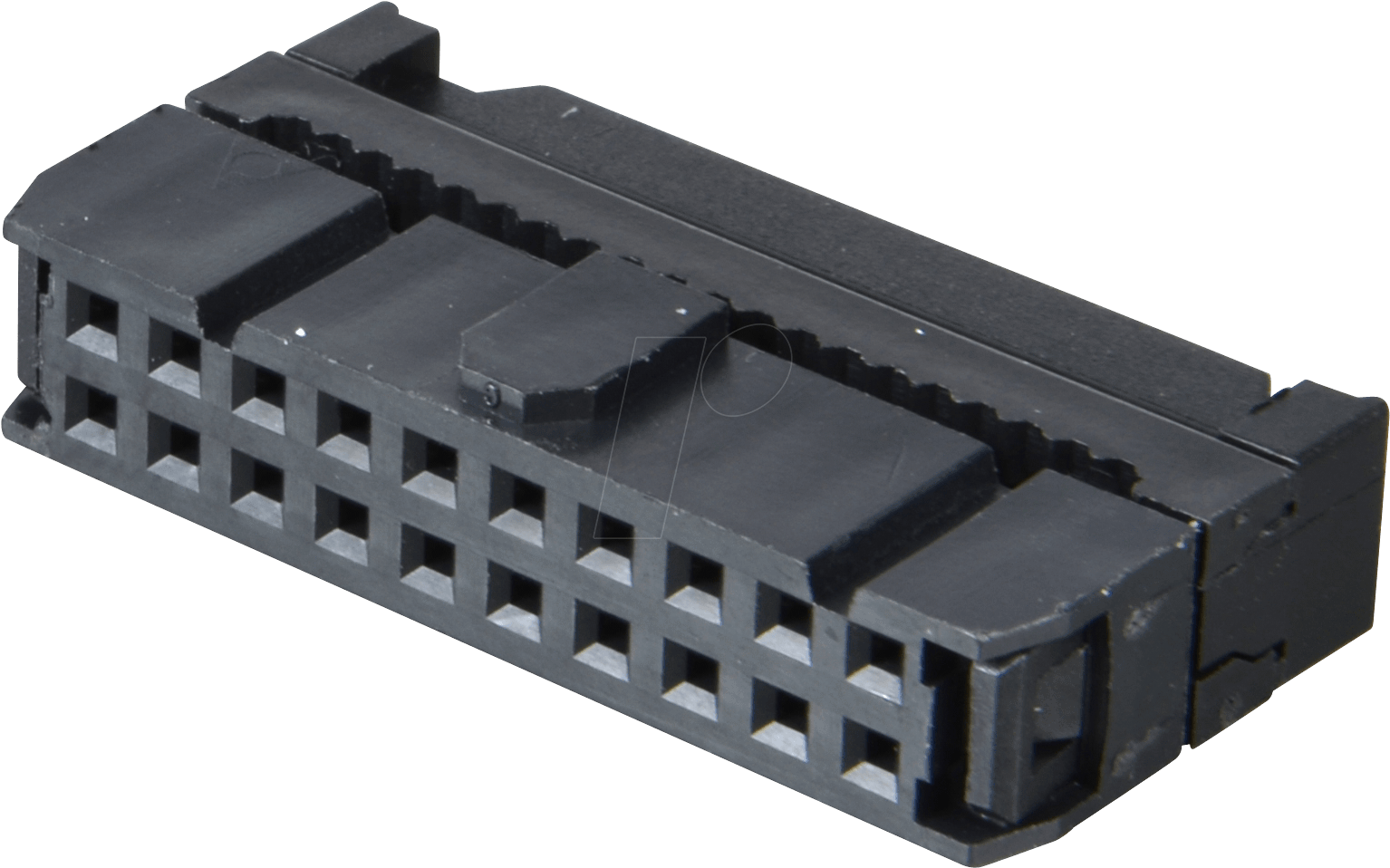 Pfl 20 Idc Socket 20 Pin With Cable Clamp At Reichelt - Wire (1560x975), Png Download