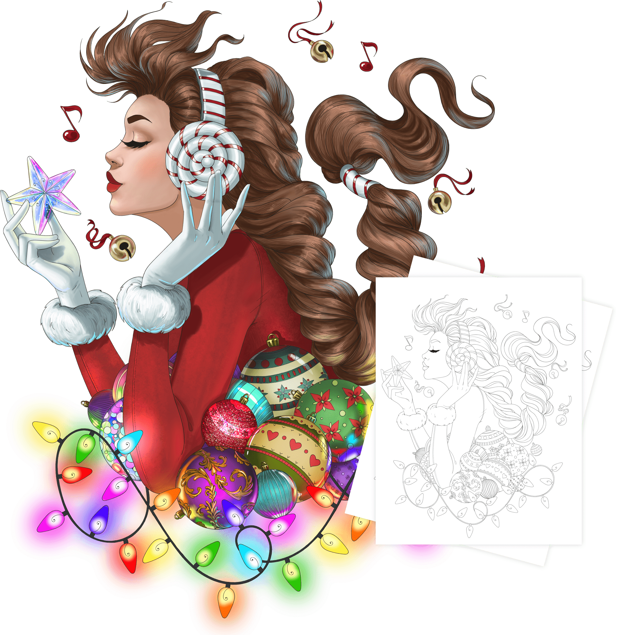 Free Adult Coloring Page - Illustration (2140x2203), Png Download