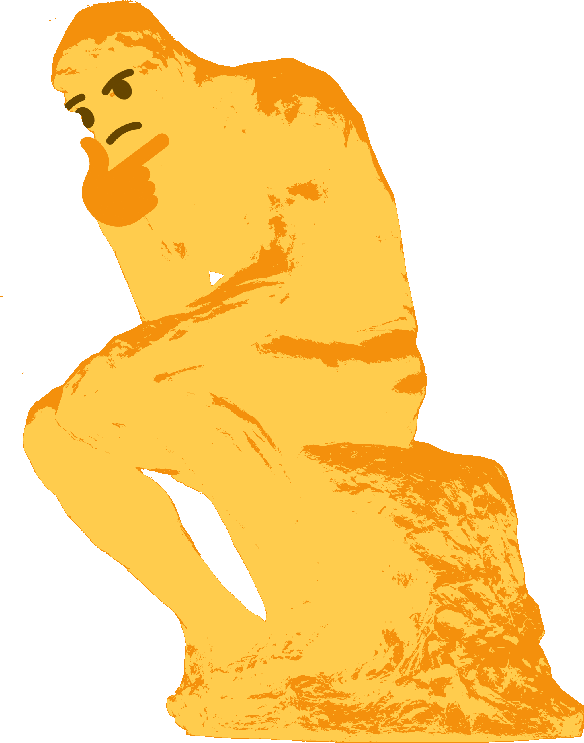 405kib, 2142x2800, Thinker - Thinking Emoji Meme Png (2142x2800), Png Download