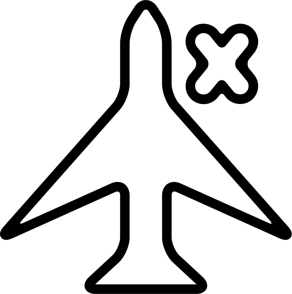 Airplane Sign With A Cross For Phone Interface Comments (981x986), Png Download