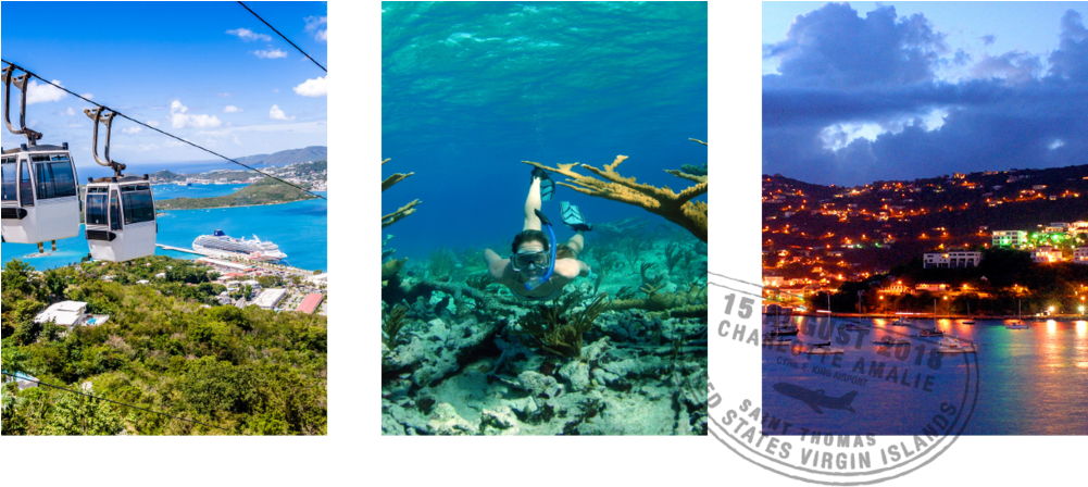 Ladyj Cruise Destination St Thomas Collage - Sea (1000x465), Png Download