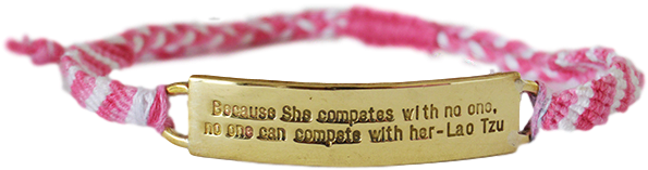 Lao Tzu "because She Competes With No One" Self-love - Bracelet (600x600), Png Download
