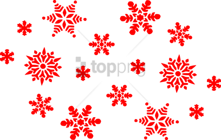 Free Png Download Red Snowflakes Png Images Background - Red Snowflake Clipart (850x540), Png Download