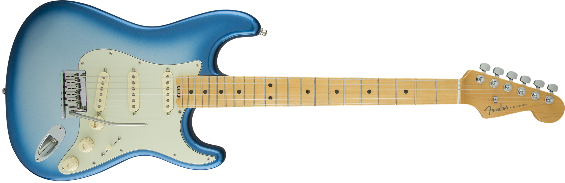 Fender American Elite Stratocaster Electric Guitar - Fender American Elite Stratocaster Sky Burst Metallic (1980x643), Png Download