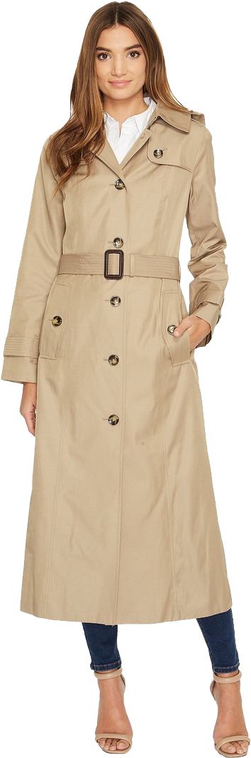 London Fog Khaki Trench Coat (800x1127), Png Download