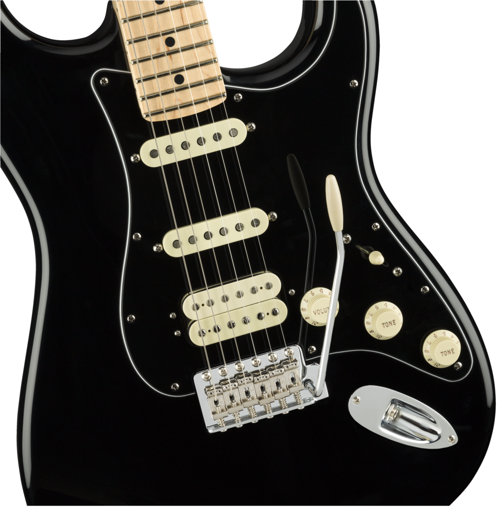 Fender American Performer Stratocaster Hss Mp Black - Red Stratocaster Floyd Rose (1004x1024), Png Download
