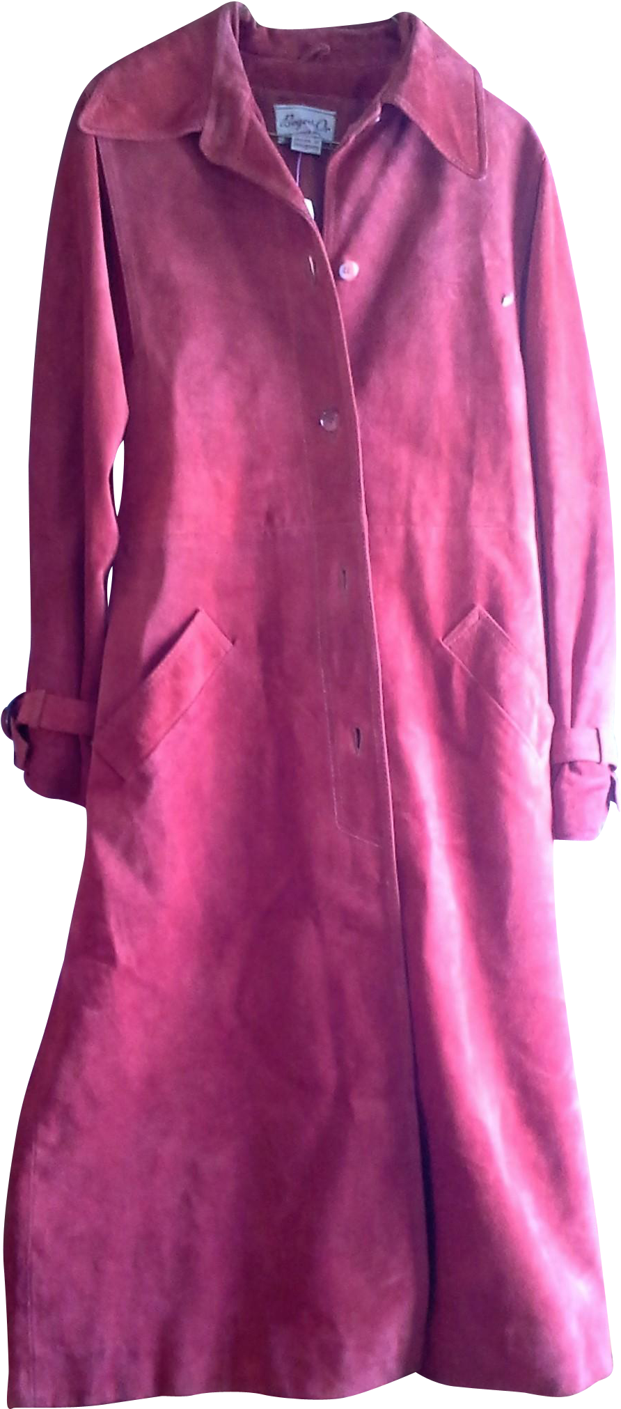 Beged-or Suede Leather Rust Orange Ladies Trench Coat - Overcoat (2022x2022), Png Download