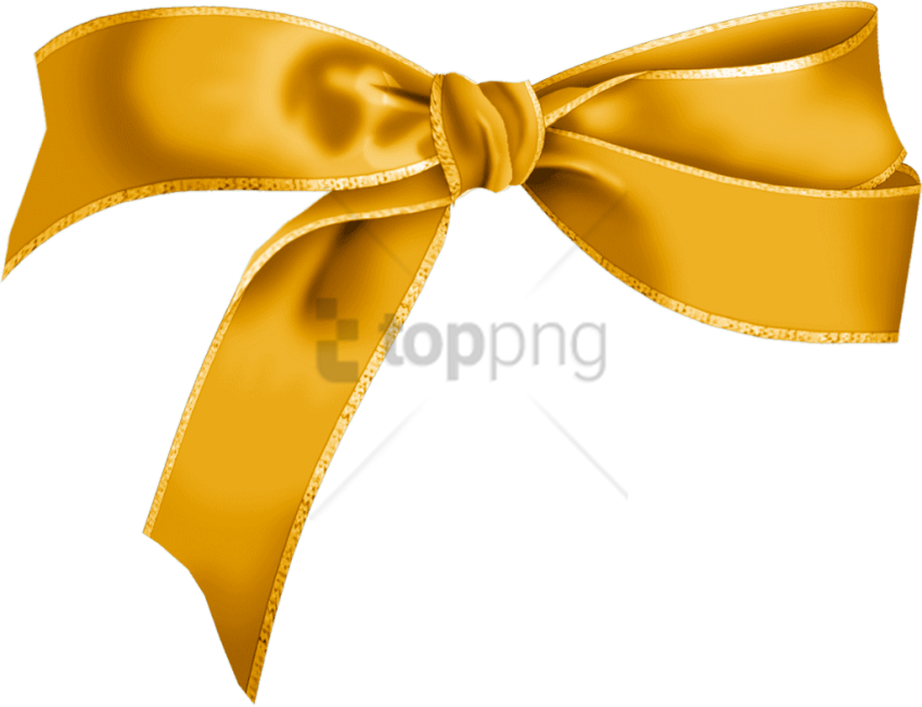 Free Png Gold Gift Bow Png Png Image With Transparent - Portable Network Graphics (850x652), Png Download