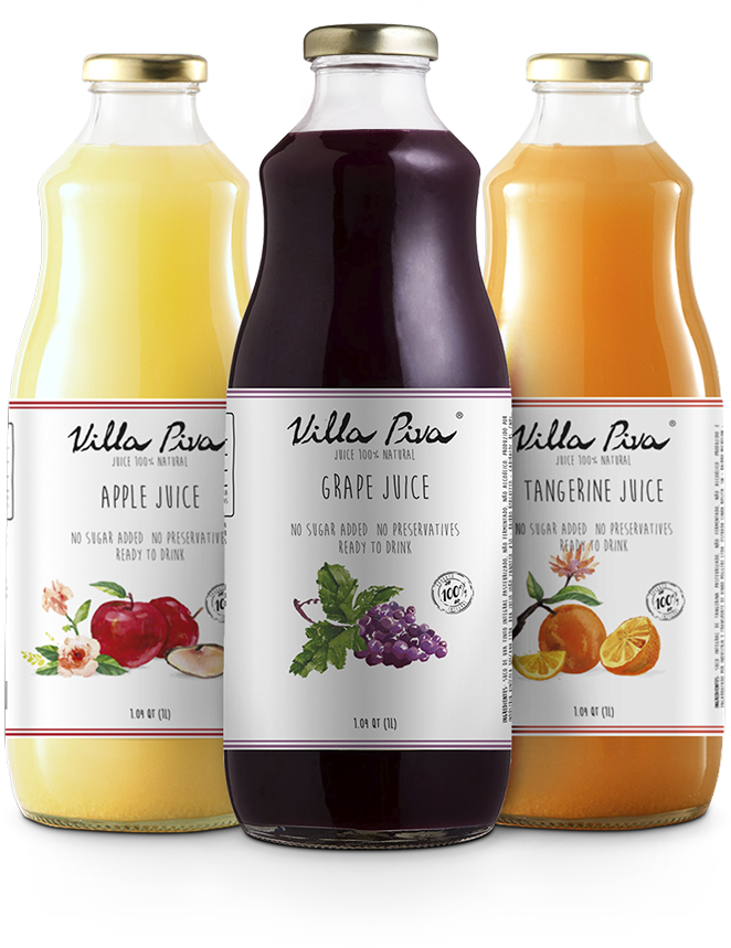 Apple, Grape And Tangerine Juices Villa Piva 100% Natural - Juice (678x912), Png Download