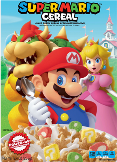 Super Mario Cereal 238g - Five Nights At Freddy's Cereal (1111x736), Png Download
