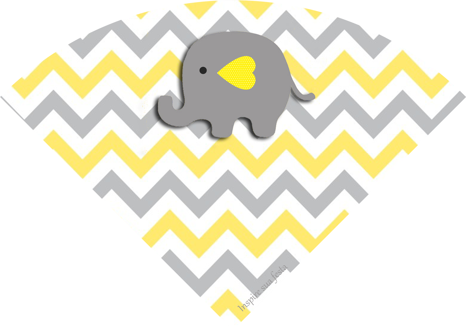Decoracion Baby Shower Elefante Amarillo Gris (1500x1061), Png Download