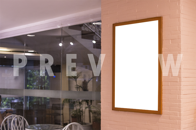 Print Image Mockup Of An A3 Wooden Frame Hanging O - Interior Design (800x533), Png Download
