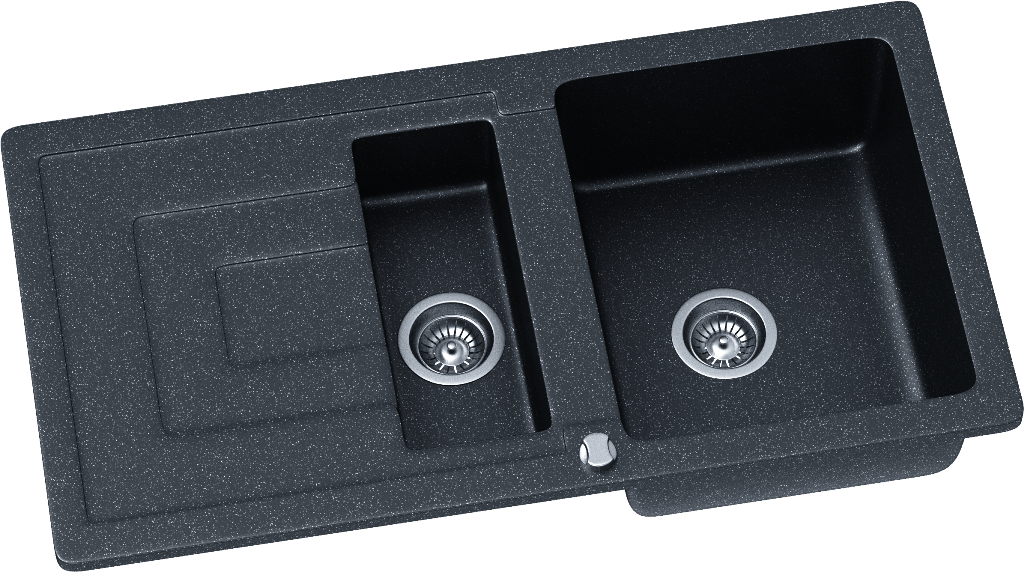 Kitchen Sink Kgs R 60 1,5b1d Black Metallic - Sink (1024x572), Png Download