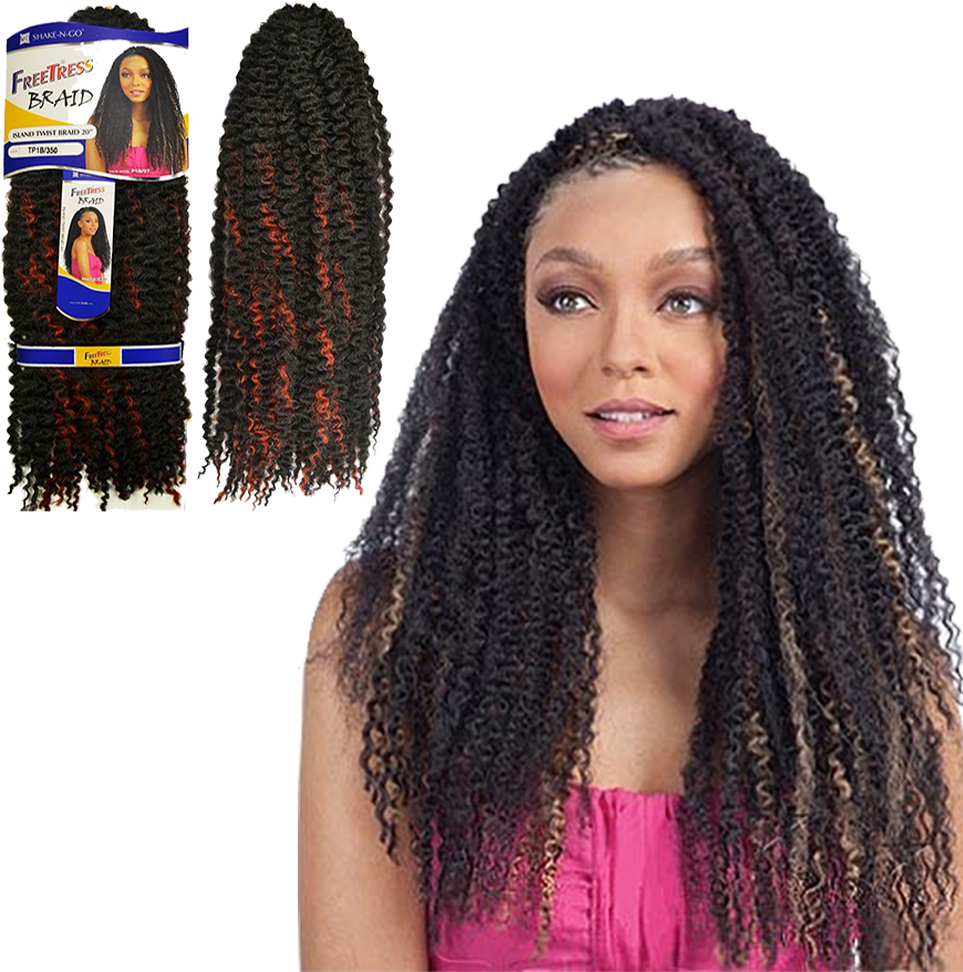 Freetress Braid Island Twist Braid 20″ - Model Model Caribbean Twist Crochet Hair (900x900), Png Download