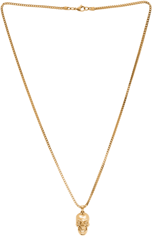 Skull Necklace - Gold - Marcozo - Necklace (800x800), Png Download