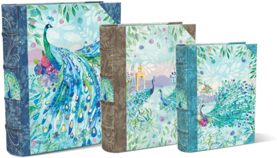 Pagoda Peacock Book Box Set - Patchwork (600x600), Png Download