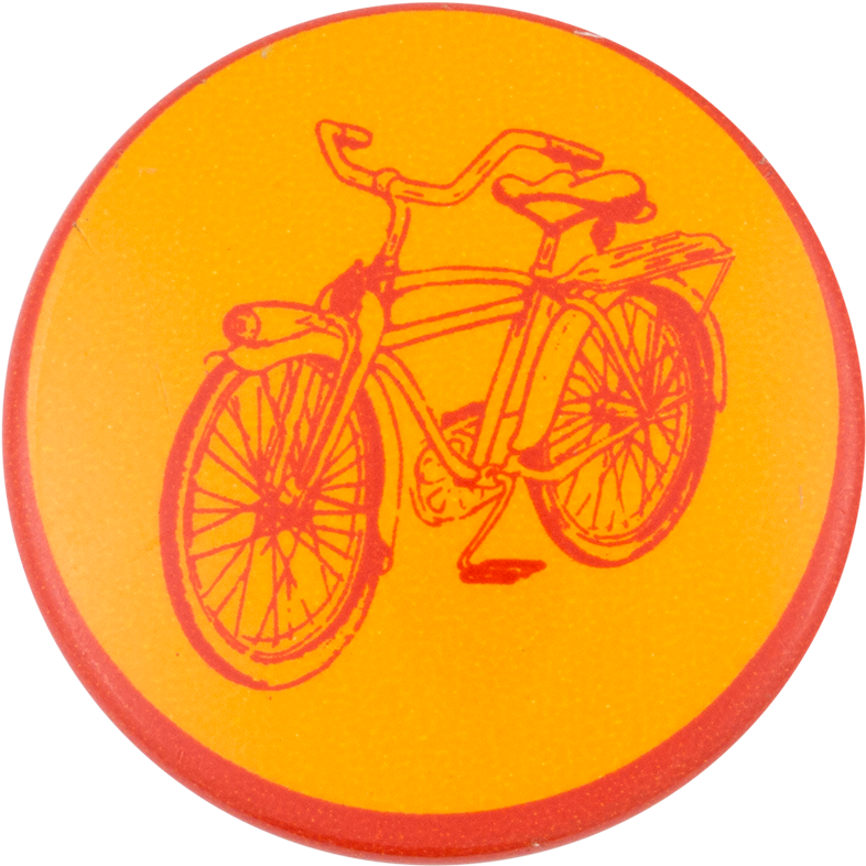 Bicycle In Red And Yellow Art Button Museum - Circle (1000x929), Png Download