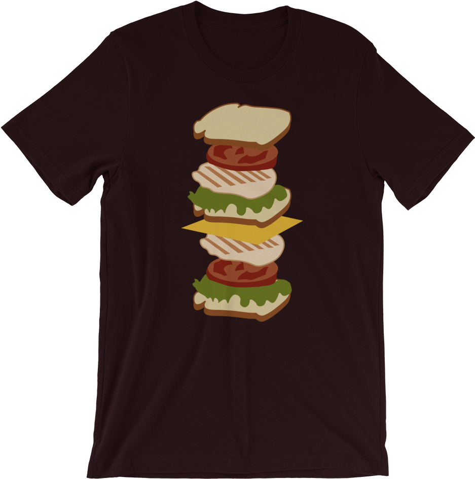 Deconstructed Chicken Sandwich Short Sleeve T Shirt (1000x1000), Png Download