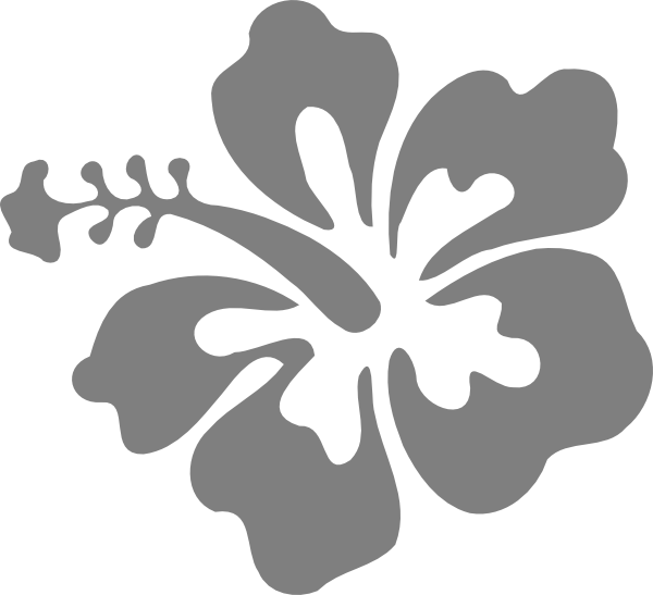 Clip Transparent Library Grey Single Clip Art At Clker - Hawaiian Flower Transparent Background (600x547), Png Download