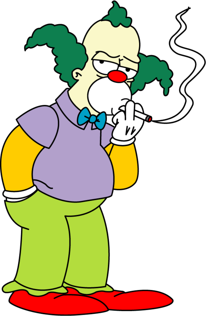 Lui Il Fait Pas Rire - Simpsons Clown (800x1224), Png Download
