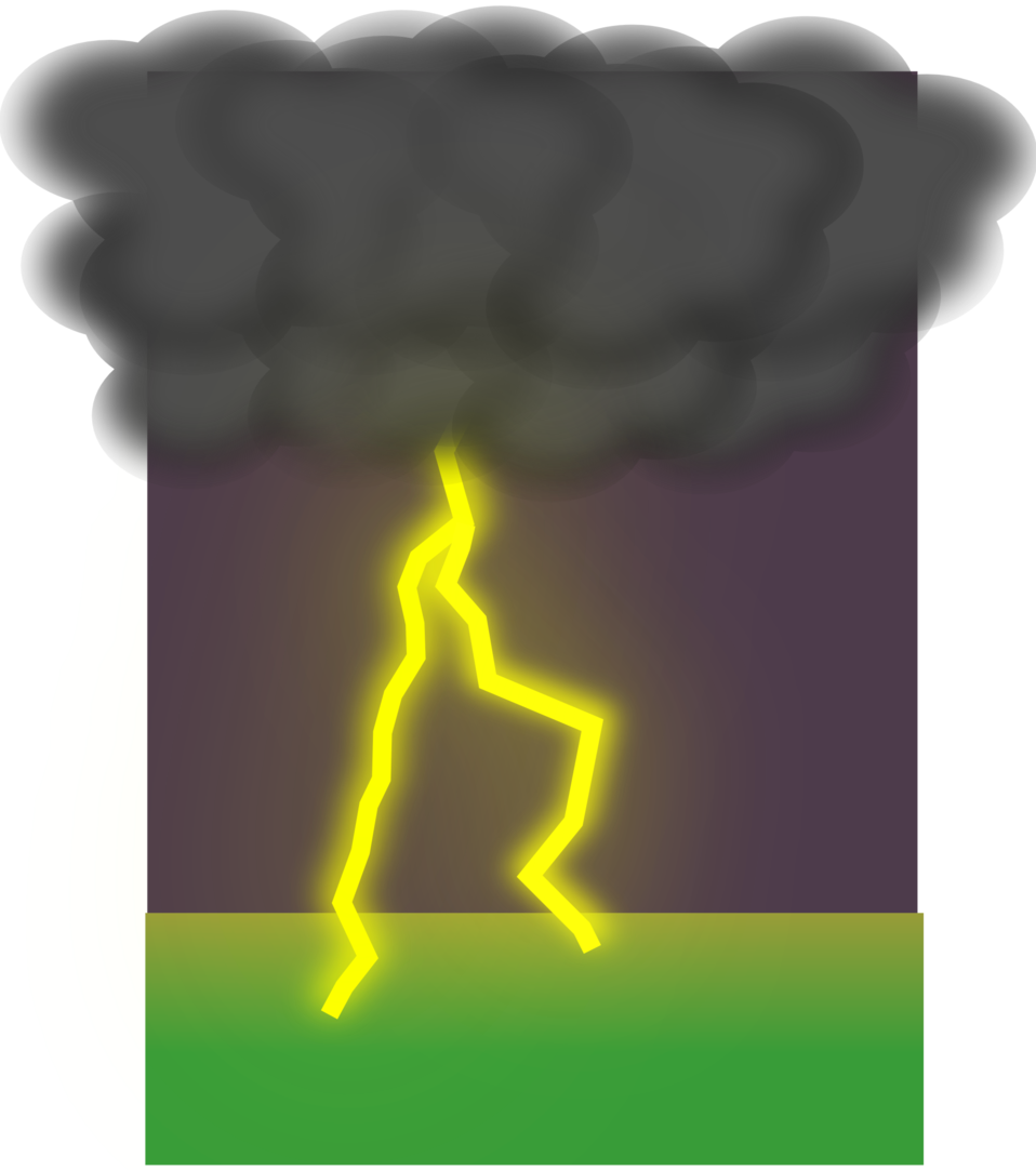 Clouds And Lightning - Lightning (958x1082), Png Download