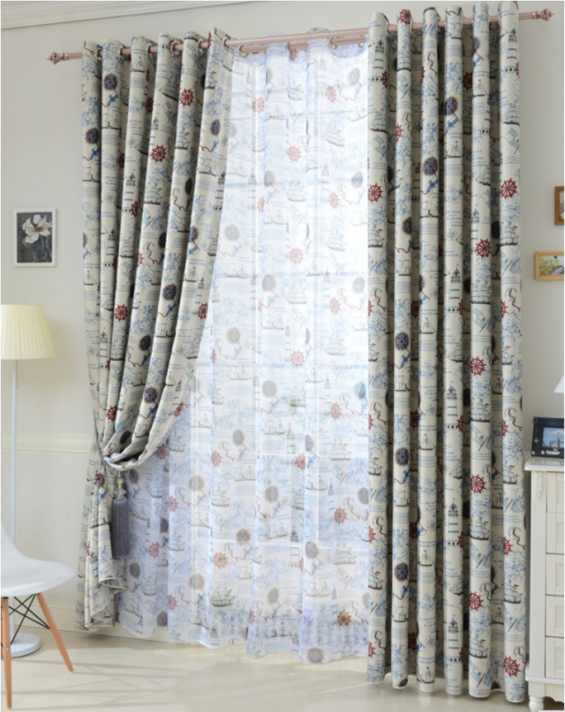 Sea Scenic Boys Room Blackout Curtain - Curtain (1000x1000), Png Download