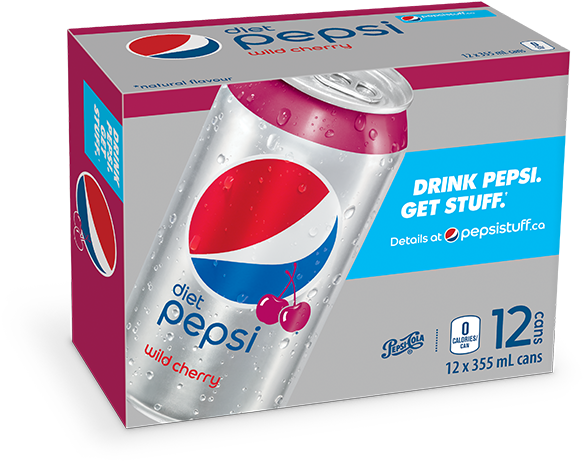 Diet Pepsi Cherry - Carton (670x580), Png Download